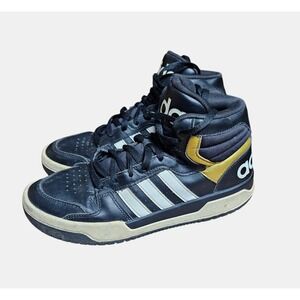 Adidas Entrap Mid Sneakers Leather Basketball Shoes Black White Mens 8 FY4285